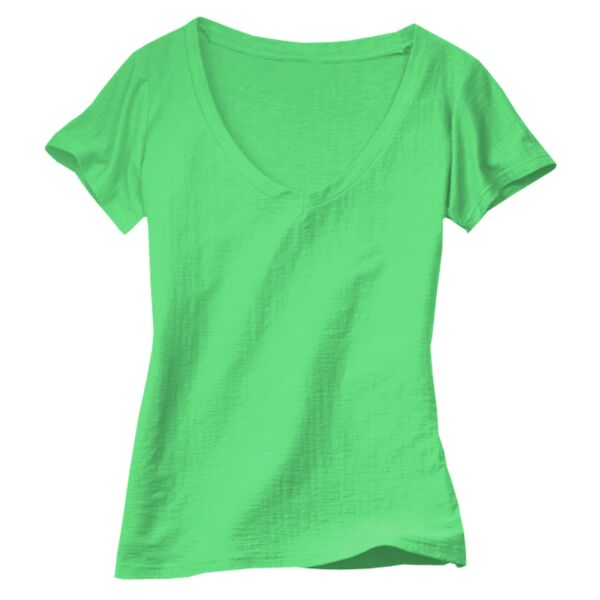 Ladies' V-Neck Slub T-Shirt Thumbnail