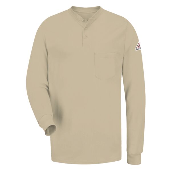 Men's Long Sleeve Tagless Henley Shirt Thumbnail