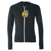 Unisex Triblend Lightweight Full-Zip Hooded Long Sleeve Tee Thumbnail
