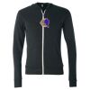 Unisex Triblend Lightweight Full-Zip Hooded Long Sleeve Tee Thumbnail