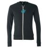 Unisex Triblend Lightweight Full-Zip Hooded Long Sleeve Tee Thumbnail