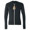 Unisex Triblend Lightweight Full-Zip Hooded Long Sleeve Tee Thumbnail
