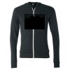 Unisex Triblend Lightweight Full-Zip Hooded Long Sleeve Tee Thumbnail