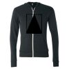 Unisex Triblend Lightweight Full-Zip Hooded Long Sleeve Tee Thumbnail