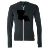 Unisex Triblend Lightweight Full-Zip Hooded Long Sleeve Tee Thumbnail