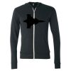 Unisex Triblend Lightweight Full-Zip Hooded Long Sleeve Tee Thumbnail