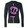 Unisex Triblend Lightweight Full-Zip Hooded Long Sleeve Tee Thumbnail