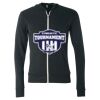 Unisex Triblend Lightweight Full-Zip Hooded Long Sleeve Tee Thumbnail