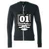 Unisex Triblend Lightweight Full-Zip Hooded Long Sleeve Tee Thumbnail