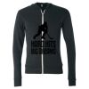 Unisex Triblend Lightweight Full-Zip Hooded Long Sleeve Tee Thumbnail