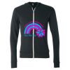 Unisex Triblend Lightweight Full-Zip Hooded Long Sleeve Tee Thumbnail